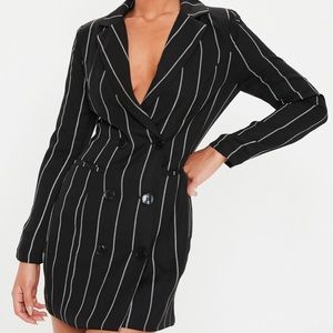 Black Striped Blazer Dress